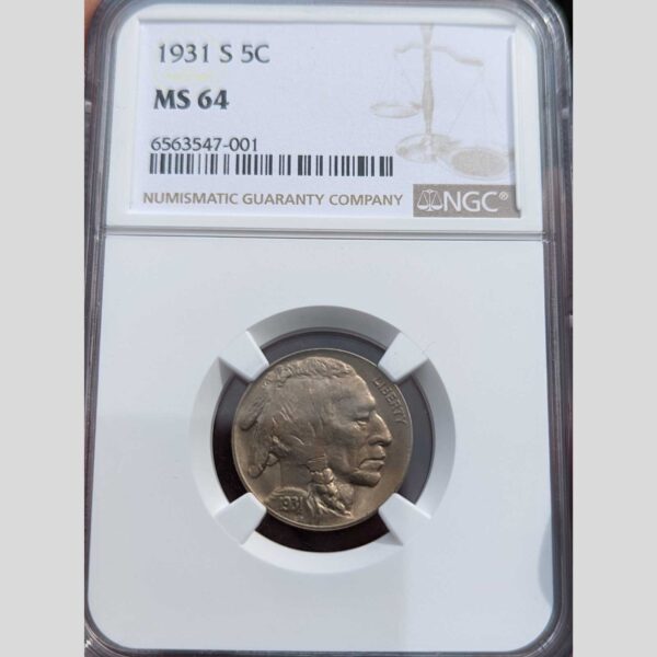 1931 s buffalo nickel ngc ms64