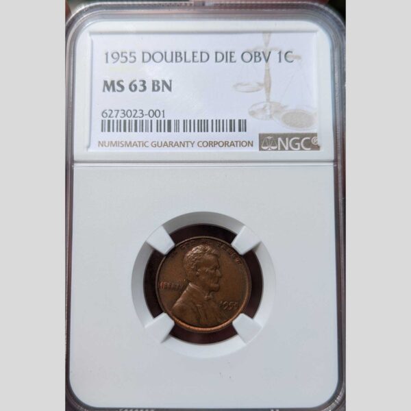1955 doubled die obverse lincoln cent ngc ms63bn