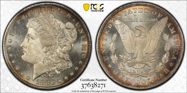 1880/9 s vam 11 morgan dollar pcgs ms66