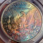 1880 s morgan dollar ms63 pcgs rainbow tone