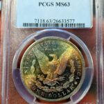1880 s morgan dollar ms63 pcgs rainbow tone