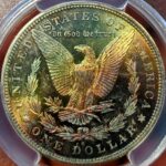 1880 s morgan dollar ms63 pcgs rainbow tone