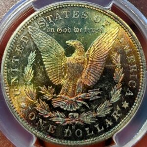 1880 s morgan dollar ms63 pcgs rainbow tone