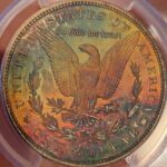 1880 s morgan dollar ms63 pcgs rainbow tone